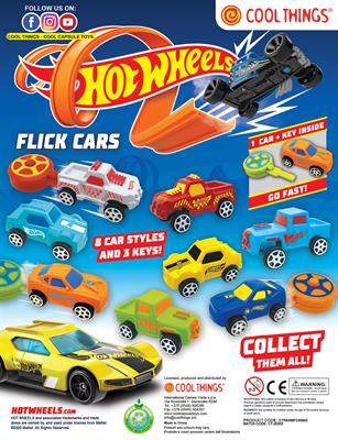 HOT WHEELS FLICK CARS 2ND EDITION - 50MM CAPS